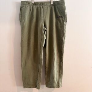 LL Bean Mens XL Green 1912 Pants Sweatpants Jogger Pull On Drawstring Hike Warm